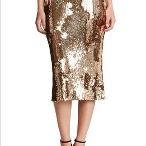Dress the Population Sasha Gold Sequin Skirt